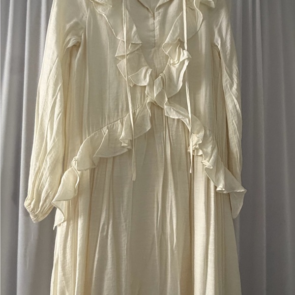 ASOS Cream Ruffle-Trim Maxi Dress - Picture 2 of 9